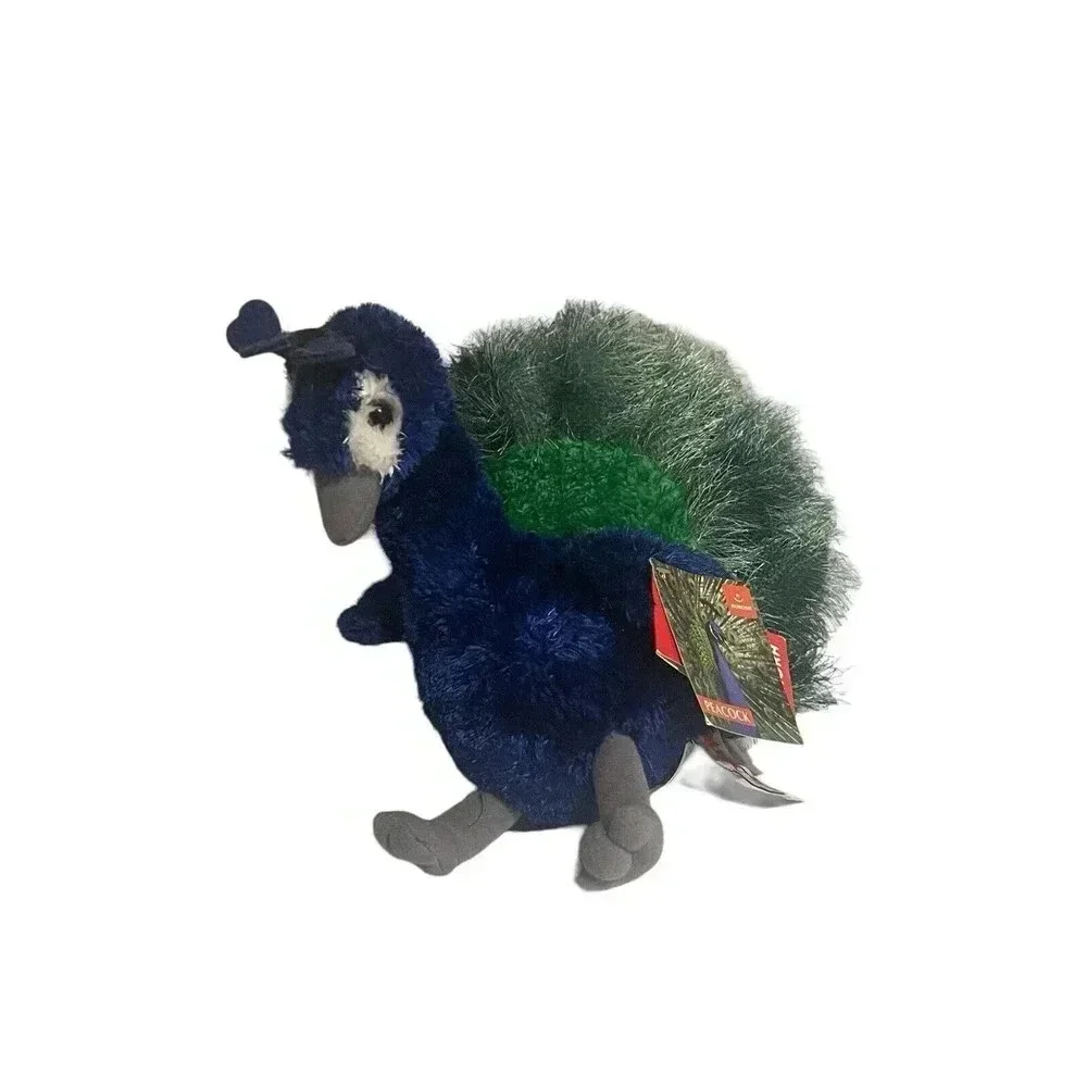 Aurora World Peacock Bird Plush Toy Stuffed Animal Blue 11